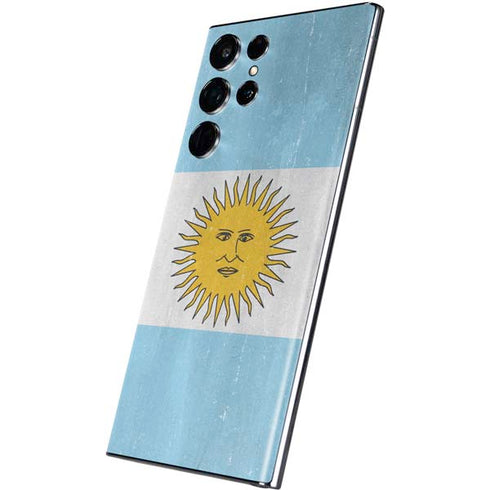 Argentina Flag Distressed Galaxy S22 Ultra Skin